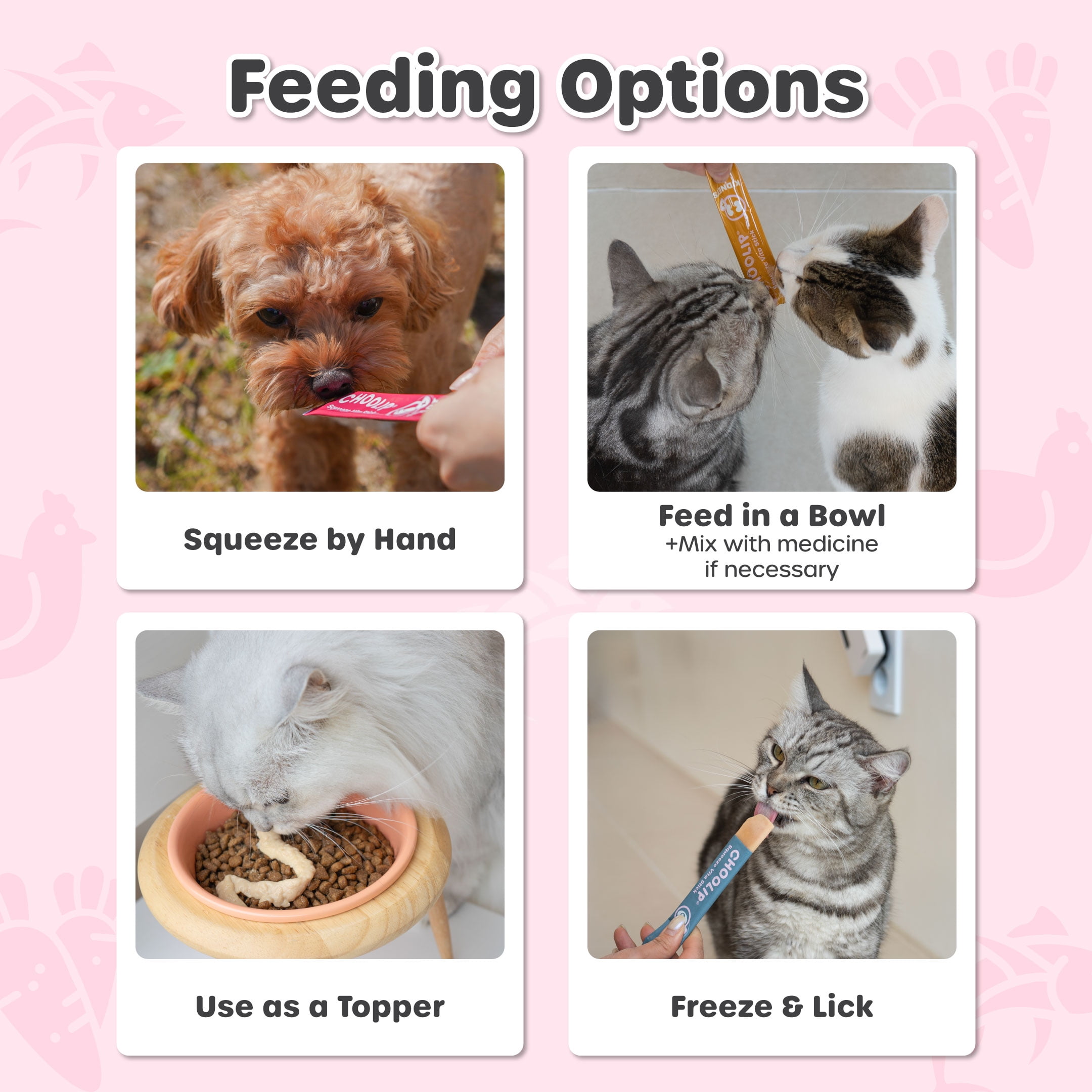Choolip Vita Stick Variety Pack Lickable Treats for Cats & Dogs, 25.9 oz (7 Pouches, 49ct)