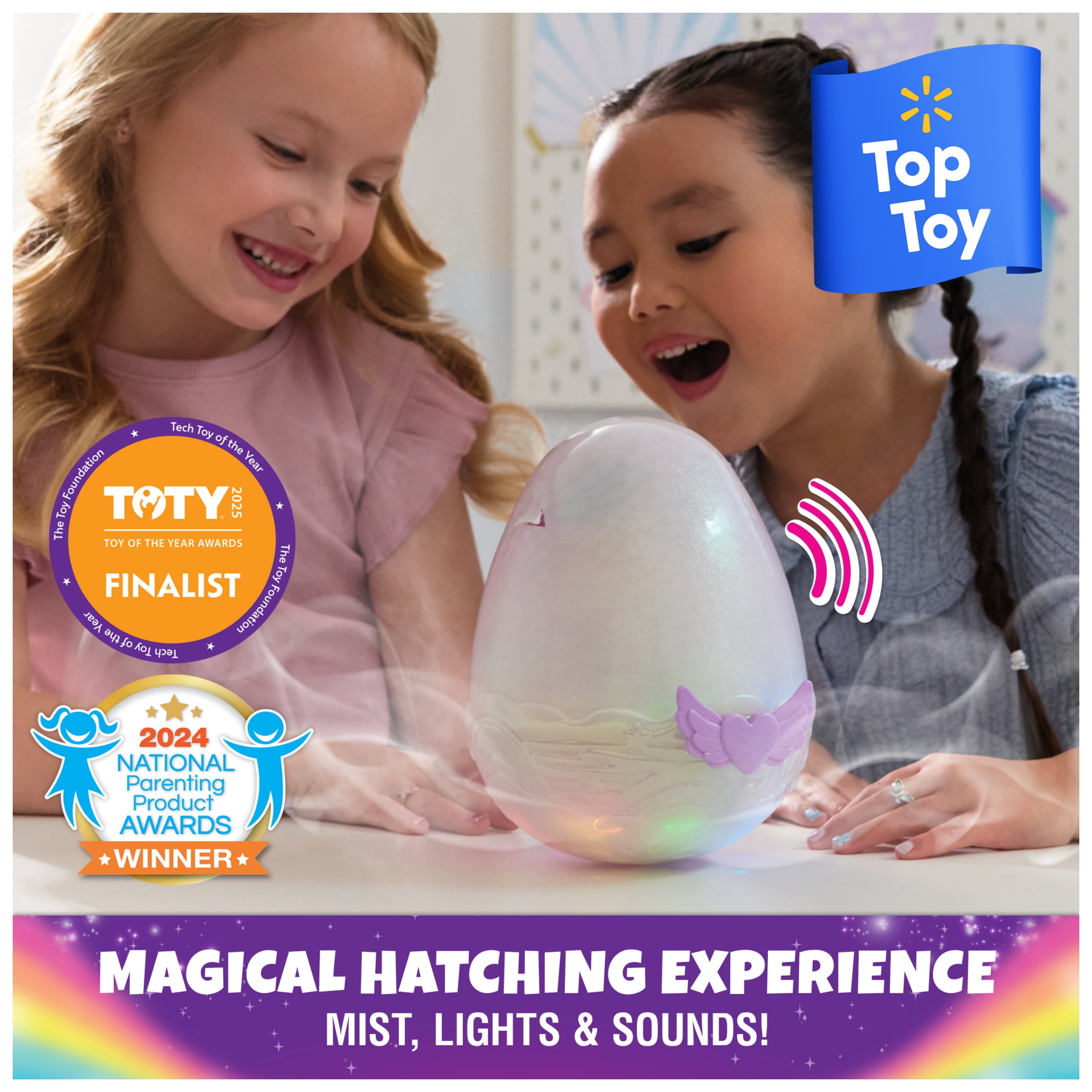 Hatchimals Alive, Mystery Hatch 6.5inch Pufficorn Electronic Pet with Mist, Lights & Sounds (Styles (图3)