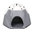 thumbnail image 3 of Flmtop Tente pour Petit Chat Chien Portable Pliable Lavable Mignonne pour Intérieur Extérieur Café Clair, 3 of 8