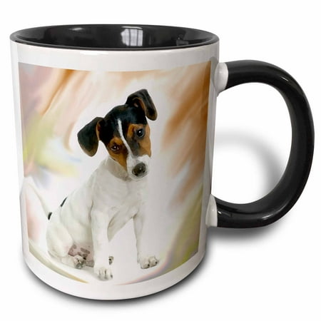 

3dRose Jack Russell Terrier - Two Tone Black Mug 11-ounce