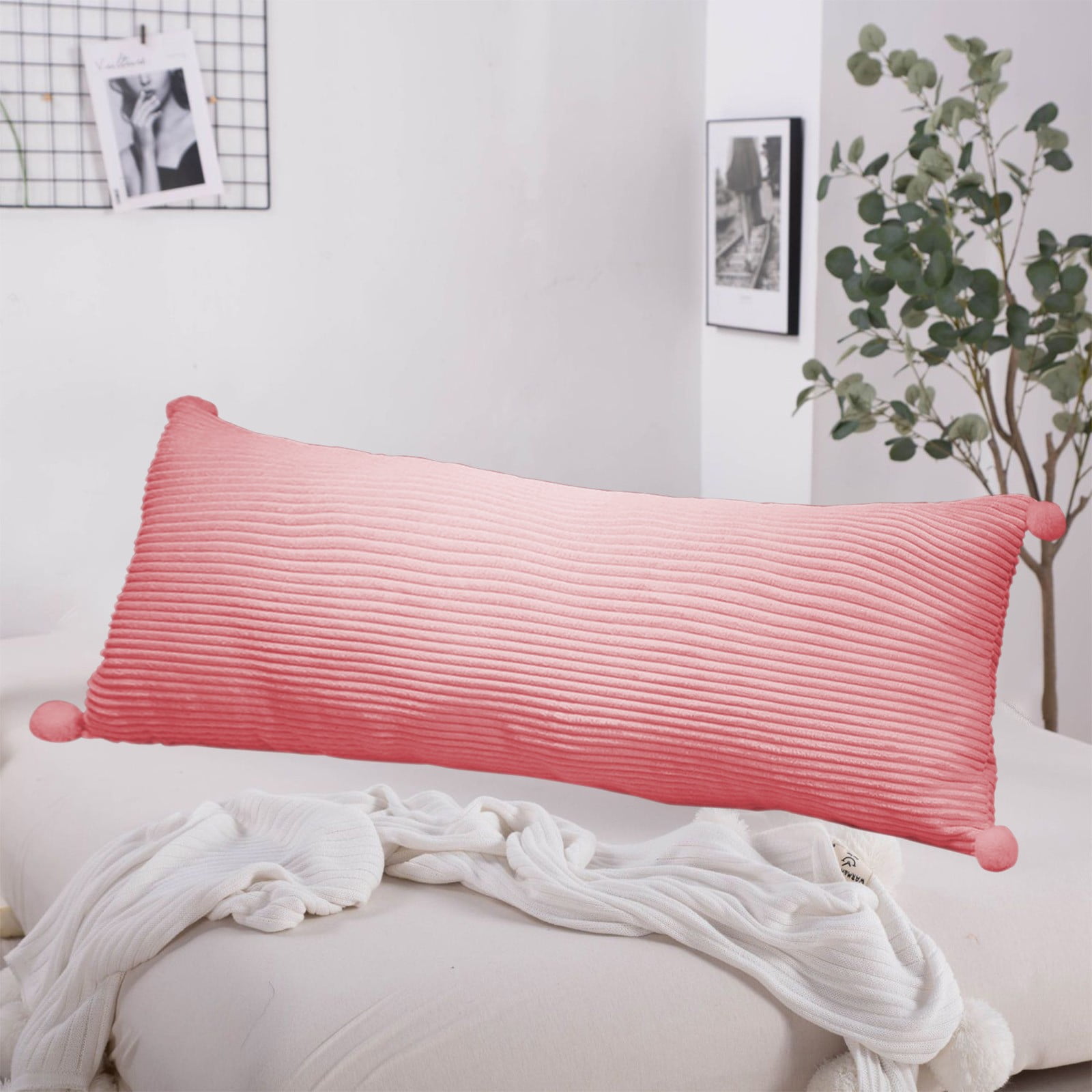 Loyerfyivos Body Pillow for Adults - Memory Foam Body Pillow, Soft Cooling Long Bed Pillows for Sleeping Adjustable Full Body Pillow for Side Sleeper Pregnancy 24 inches
