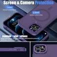 thumbnail image 6 of for iPhone 11 Pro Max Case, Phone Case 11 Pro Max Magnetic Case [Compatible with MagSafe] Translucent Matte Back Slim Shockproof Military-Grade Protection Anti-Fingerprint Cover, Dark Purple, 6 of 13