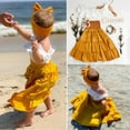 thumbnail image 7 of Toddler Baby Girl Ruffle Off Shoulder Crop Tops High Waist Maxi Skirt Headband 3PCS Set, 7 of 7