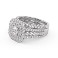 thumbnail image 3 of AFFY 3 Row Double Halo Bridal Set Ring for Women, IGI Certified 2.33 Carat (ctw) Round Cut Lab Grown Diamond Engagement Wedding Ring In 14K Solid White Gold F-G, VS-SI Quality Ring Size-5, 3 of 6