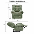 thumbnail image 3 of Aukfa Overstuffed Manual Recliner Chair, Upholstered Glider Lounge Armchair with Footrest for Bedroom Reading,Green, 3 of 9