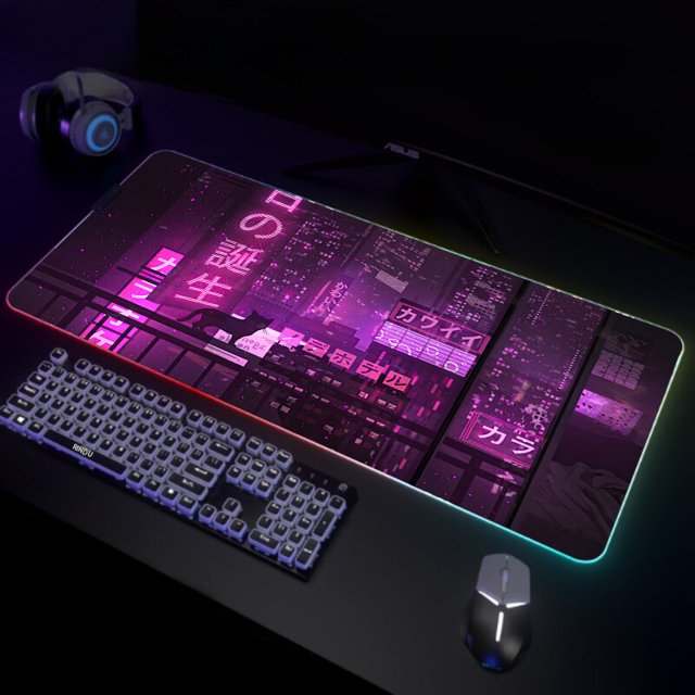 Alfombrilla de ratón RGB para Gaming, LED grande para Gamer alfombrilla de ratón, XXL, luminosa, para escritorio, retroiluminada LIUWENJING unisex