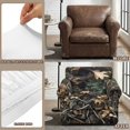 thumbnail image 5 of FKELYI Vintage Hunting Leaf Print Stretchable Armchair Slipcover 2 Pcs Couch Covers Anti-Dust Furniture Protector Washable Spandex Sofa Cover with Individual Cushion Cover, 5 of 7