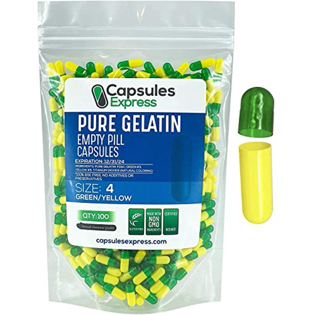 XPRS Nutra Size 4 Empty Capsules 100 Count Small Empty Gelatin