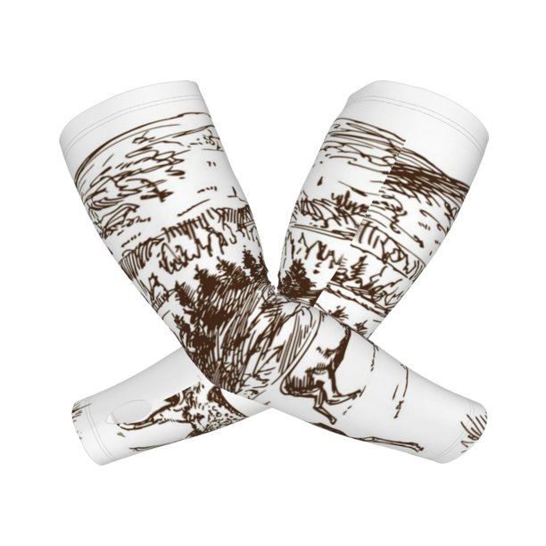 Balery Woodland Forest With Deers Mangas Refrescantes para Brazos para Hombre y Mujer – Transpirables y Absorbentes de Humedad para Mujeres, Hombres y Niños