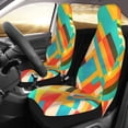 thumbnail image 3 of XMXT 2Pcs Car Seat Cover Decor Protector, Vintage Watercolor Geometric Bucket Auto Front Seats Covers Fits for Cars SUVs Trucks, Universal Fit, 3 of 9