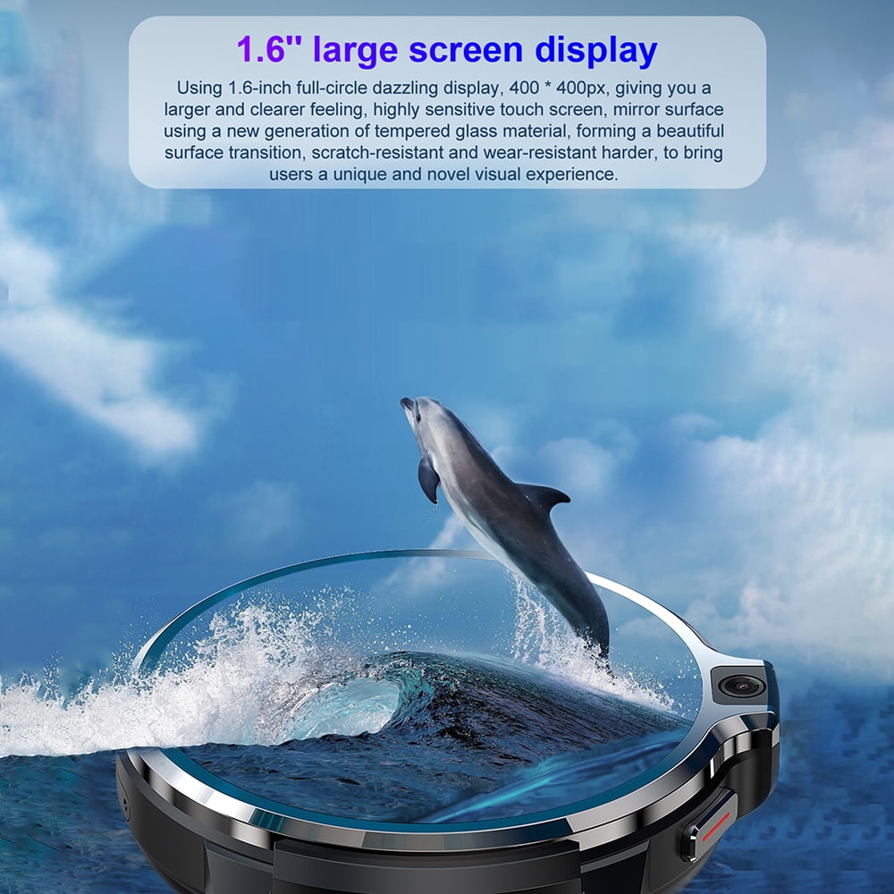 Rainbuvvy DM30 4G Smart Watch 1.6 Inch IPS Screen Dual System Dual 5.0MP Camera 4GB+64GB 1050mAh WIFI GPS Face ID for Android or iOS