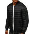 thumbnail image 2 of Men's Padded Outerwear Quilted Puffer Stand Neck Long Sleeve Coat Zip Winter Warm Down Jacket, 2 of 5