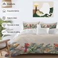 thumbnail image 4 of Summer Botanical Bedding 3 Piece Duvet Cover Set Twin Size, Rustic Tropical Plants Birds Soft Microfiber Comforter Cover with Zipper Closure & Pillowcases, Wrinkle & FadeResistant Quilt Cover, 4 of 9