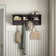 thumbnail image 4 of Espresso Wall Mounted Coat Rack with 4 Dual Hooks - Wooden Storage Shelf for Entryway & Living Room, 4 of 19