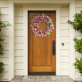 thumbnail image 5 of Spring Wreaths for Front Door 13.7 Inch, Door Wreath for Spring and Summer with Flowers, Spring, Green Pink Floral Eucalyptus Wreath for All Seasons Home Decoration, 5 of 8