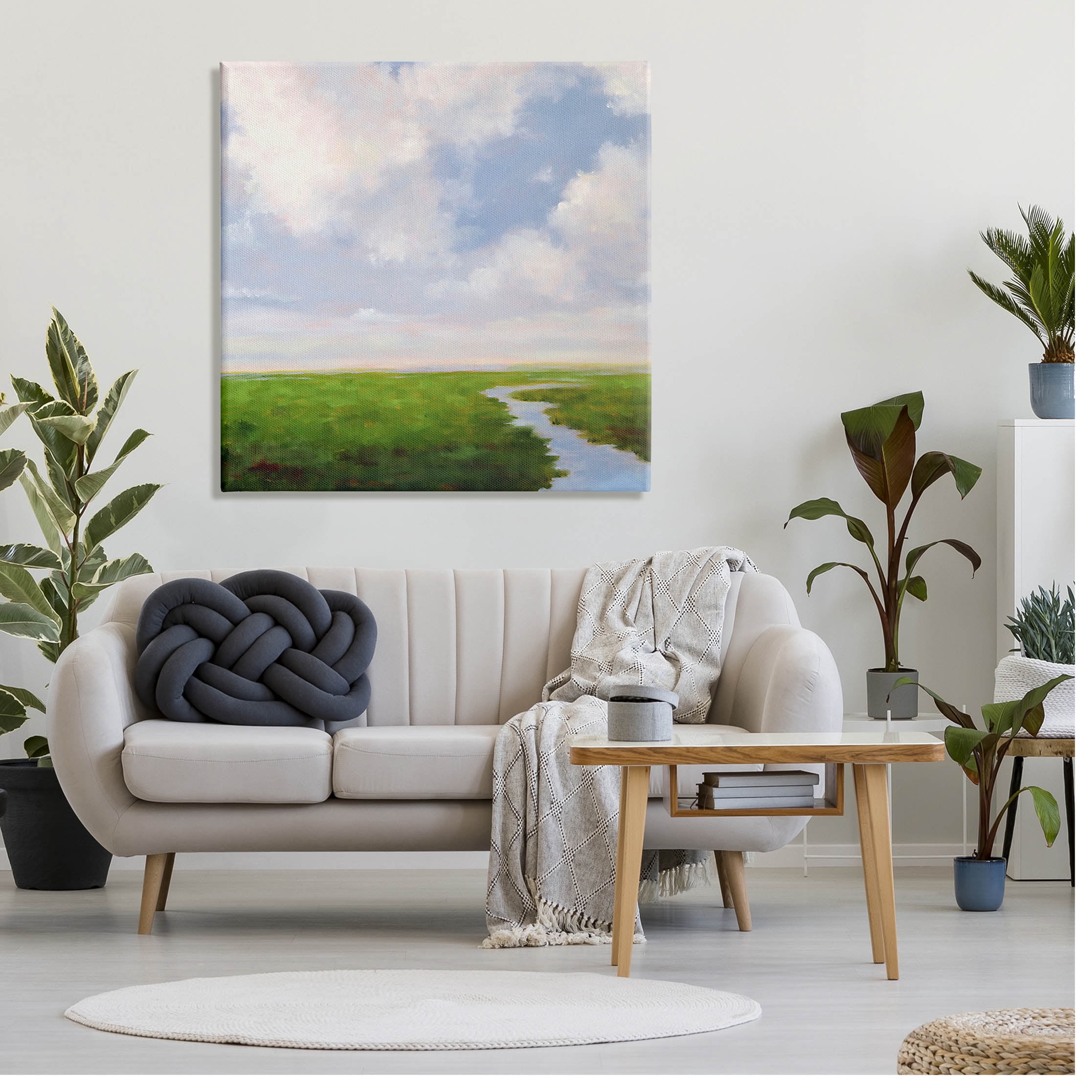 Stupell Industries Rural Country Grassland Stream Painting Gallery Wrapped Canvas Print Wall Art, Design by Catherine Andersen