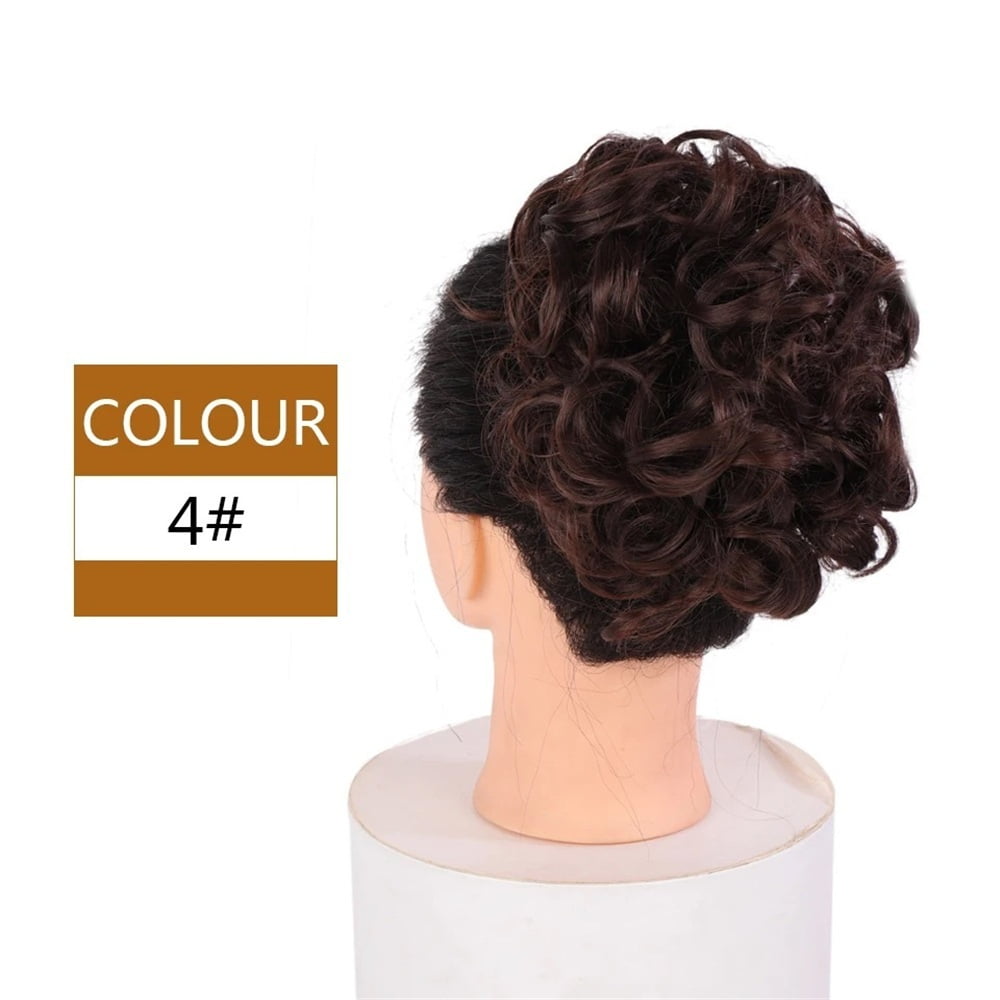 Messy Dish Hair Bun Extension Short Wave Curly Easy Stretch Hair Combs Clip in Ponytail Extension