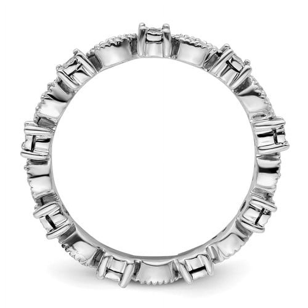 Diamond Sterling Silver Polished Ring