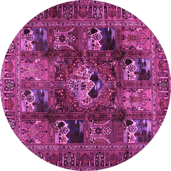 Ahgly Company Indoor Round Persian Pink Traditional Area Rugs, 5' Round