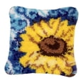 thumbnail image 3 of Voxware DIY Pillow Case Latch Hook Kit Pillowcase Embroidery Set, Craft Cross Stitch for Beginners, Square Floral Throw Pillow Cover Style B, 3 of 8