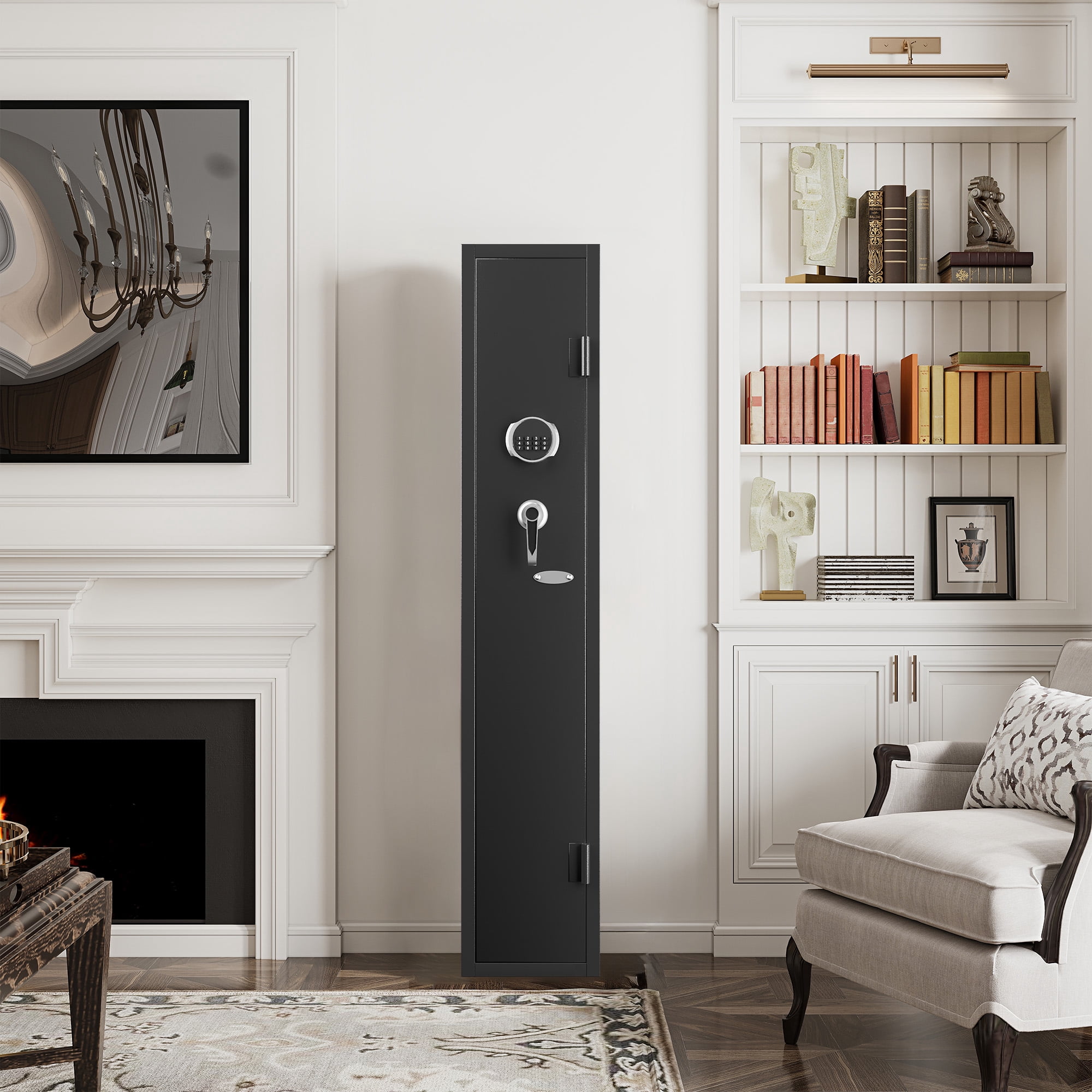 Sapital 2-3 Rifle Gun Safe, Cold Rolled Steel Cabinet with Electronic Keypad & Adjustable Shelf