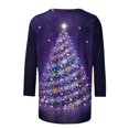 thumbnail image 4 of Wycnly Cute Christmas Shirts Christmas Shirts for Women Fashion Christmas Tree Graphics Cute Tee Tops Ladies Xmas Crewneck 3/4 Sleeve Lightweight Pullover Blouses Christmas Clearance, 4 of 5