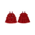 thumbnail image 3 of Jaweiwi Toddler Kids Little Girl Christmas Dress 1-9 Years Star Print Square Neck Sleeveless Layered Tulle Dresses with Plush Ball Christmas Hat, 3 of 9