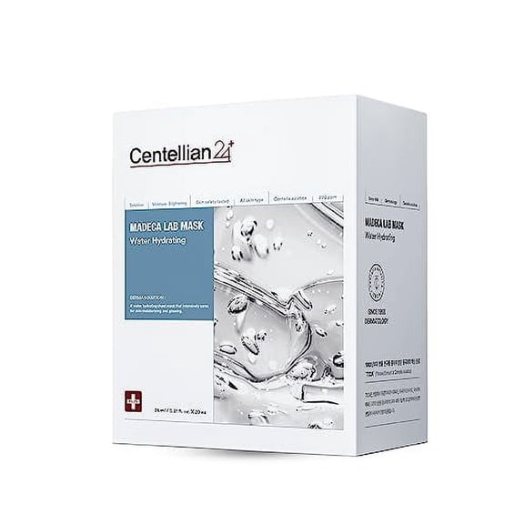CENTELLIAN 24 Madeca Mask (Water Hydrating, 20pc) - Face Mask Sheet for Deep Hydration, Sun Damage with Centella Asiatica, TECA, Niacinamide, Ceramide. Korean Skin Care for Men Women by Dongkook.