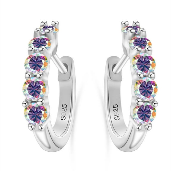 S925 Sterling Silver Earrings 12 Carat Single Diamond 3Mm Color Moissanite Earrings D Color Mosane Diamond Earrings