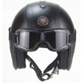 thumbnail image 1 of auriculares deportivos al aire libre mano personalidad Harley vintage casco de bicicleta eléctrica 3/4 medio casco auriculares de cuero (negro clásico (incluyendo gafas retro) Código S), 1 of 2
