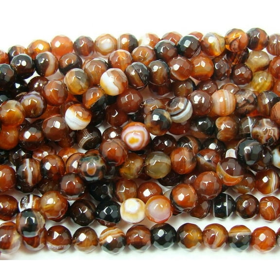 6mm About 62 Beads Dream Agate Striped Faceted Round Beads Genuine Gemstone Natural Jewelry Making