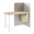 thumbnail image 2 of Hustle 48-inch Office Cubicle Desk with Storage in White/Elm - Engineered Wood, 2 of 7