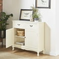 thumbnail image 3 of DecMode Farmhouse 36 x 40 inch wooden two-door cabinet with top drawers, 3 of 12
