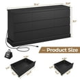 thumbnail image 2 of 9 Drawers Dresser Wide Chest of Drawers with Power Outlets for Bedroom, Long TV Stand Storage Cabinet with 9 Drawers for Living Room, Black, 2 of 5
