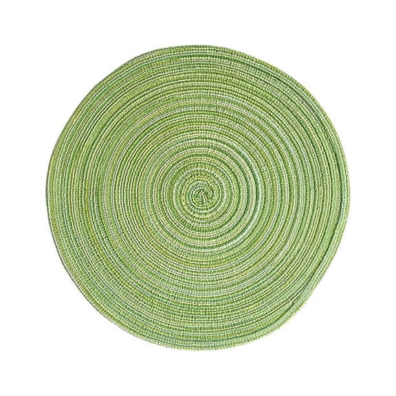 CSCHome Simple 14.2 Inch Washable Round Cotton Yarn Anti-Slip and Anti-Scald Tableware Mat 2 PCS