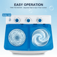 thumbnail image 4 of Artbros 14lbs Portable Twin Tub Washing Machine, Compact Electric Washer with Drain Pump for Apartment, Dorm, Blue, 4 of 7