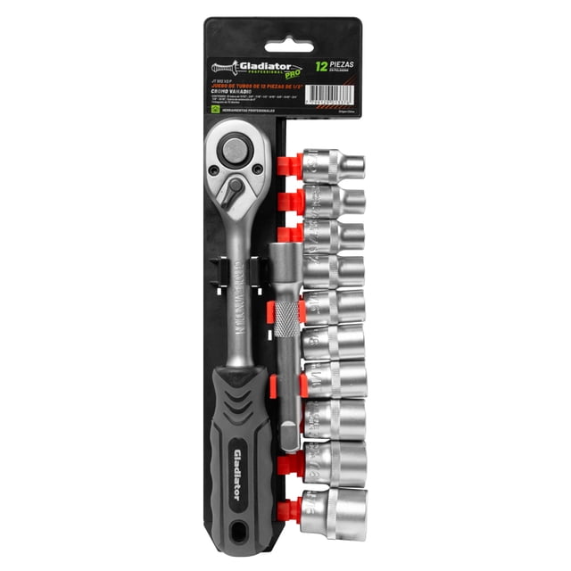 Juego Matraca 72 Dientes 1/2" 10 Dados 11/32-15/16 + Ext 5"