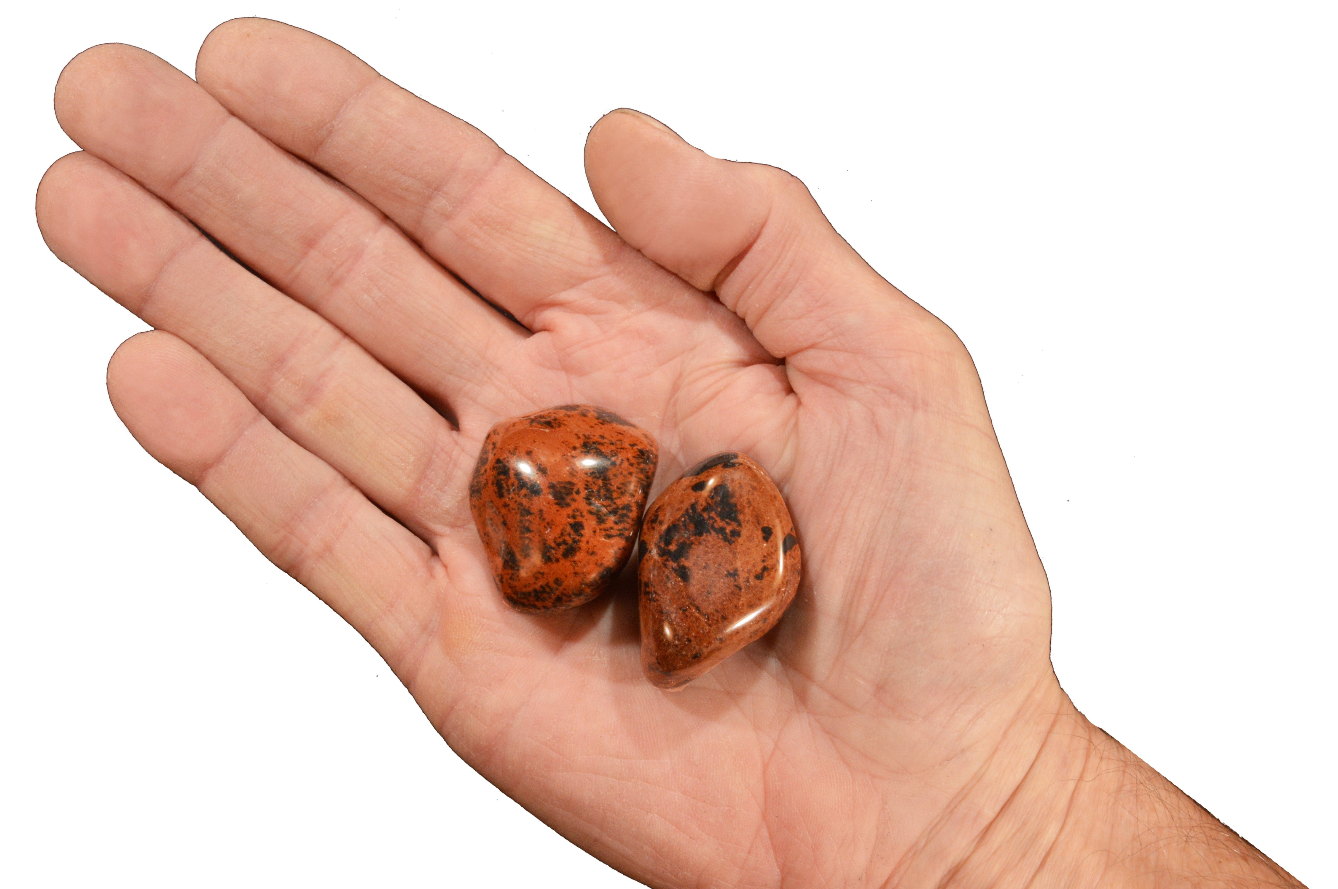 Kidz Rocks Mahogany Obsidian 1 1/2" Set Of 2 Tumbled Healing Stone Rock