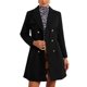 thumbnail image 2 of Abrigo largo INSPIRE CHIC para mujer, con solapa de muesca, de doble botonadura y mangas largas, color negro S, 2 of 6