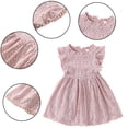 thumbnail image 6 of Esaierr Kids Toddler Girls Short Sleeve Dresses Baby Summer Princess Dress Ruffle Sleeve Dress Newborn Cute A-line Dress Casual Dress Swing Dresses for 6M-6T, 6 of 7