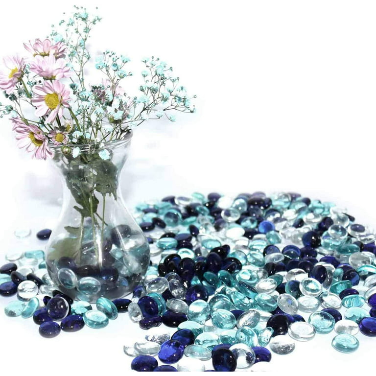 Mixed Blue, Aqua, & Clear Flat Glass Marbles - 5 Lbs. – Koltose by