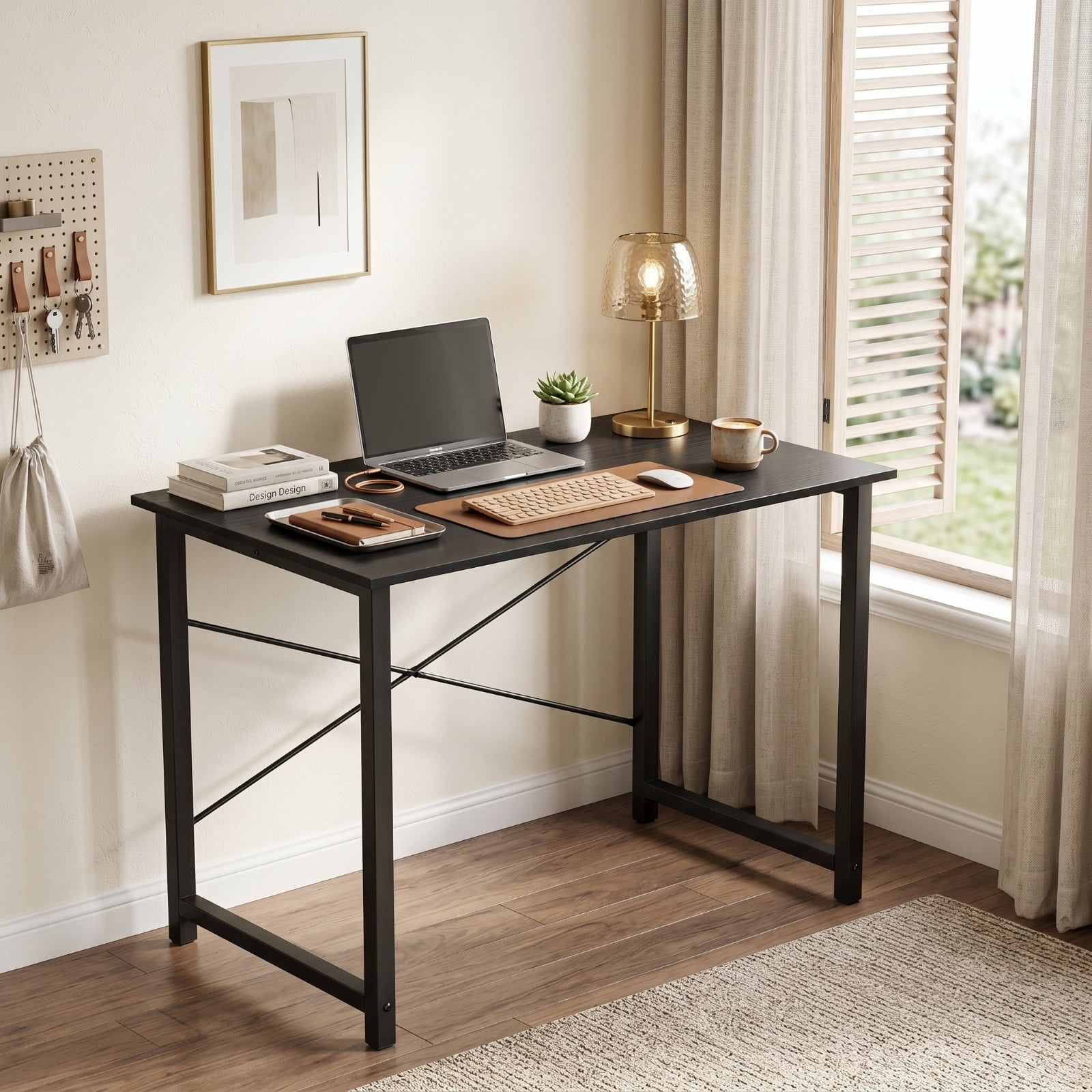 Kelno 40.5 Inch Computer Desk Simple Office Desk Table for Gaming Home Writing Study Desk，Black