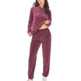 thumbnail image 4 of FUTATA Jogging Suits Sets for Women Velour Tracksuit Sets Hoodie Activewear Set 2 Piece Sweatshirt & Sweatpants Set, 4 of 6