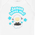 thumbnail image 4 of Inktastic Jesus Loves Me Cute Lamb and Stars Boys or Girls Baby Bodysuit, 4 of 5