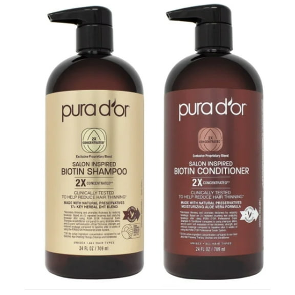 Pura d'or Salon Inspired Biotin Hair Growth & Strength Professional Shampoo & Conditioner Set with Biotin