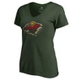 thumbnail image 2 of Women's Green Minnesota Wild Splatter Logo V-Neck T-Shirt, 2 of 4