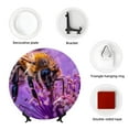 thumbnail image 4 of Wukai Closeup Honeybee on Flower Print Decorative Plate for Display,Bone China Decorative Plate, Ceramic Dinner Plate with Stand, Vertical Ceramic Plate-6in, 4 of 6