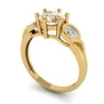 thumbnail image 2 of Clara Pucci 14K Yellow Gold 1.72ct Morganite Three-Stone Ring for Women, 2 of 8