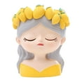 thumbnail image 4 of Mini macetero de resina con forma de niña meditadora, decoración de escritorio para el espacio de trabajo, pieza decorativa, organizador de escritorio Estilo A, 4 of 8