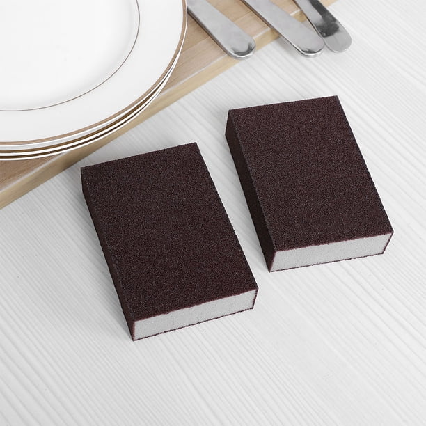 Uxcell 4" x 2.8" Almohadillas de limpieza sin rayones para fregar esponjas de cocina marrón oscuro 8 piezas